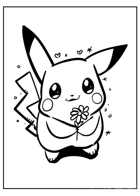 Pikachu Segurando Flor Para Colorir Imprimir E Desenhar Colorir Me My Xxx Hot Girl