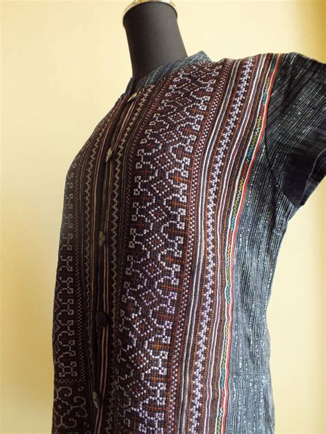 handwoven-cotton-dress-vintage-hmong-cross-stitch-fabric-etsy