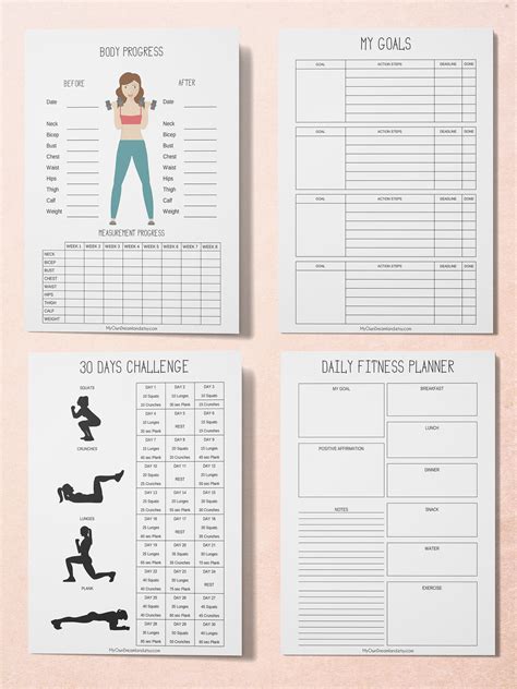 Fitness Planner Workout Planner Printable Planner Kit Etsy Fitness