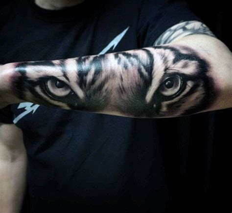 Imposing Tiger Eyes Tattoo Designs For Men Guide