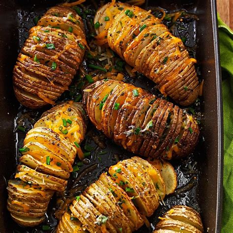 A combination of cheddar and parmesan cheese is then sprinkled. Cheese & Herb Potato Fans Recipe | Taste of Home