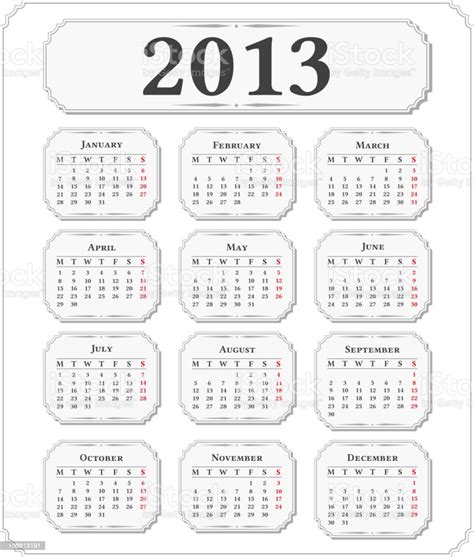 Calendar 2013 Stock Illustration Download Image Now Istock