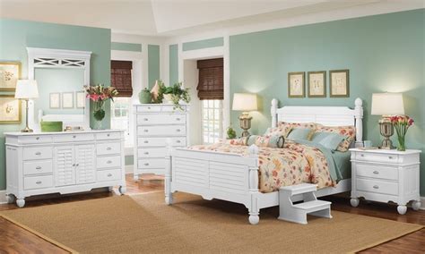 It's crafted of pine and poplar solids and comes in an oyster white. Magnolia White Delux Bedroom Collection - Beach Style ...