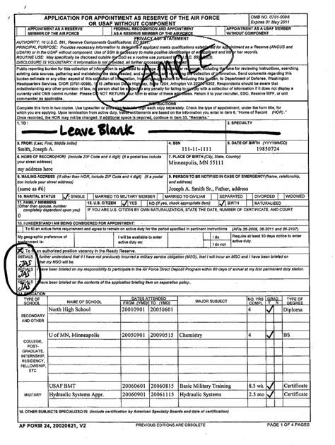 Air Force Form 594 Fillable Printable Forms Free Online