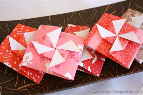 Kuvert selber basteln excellent title origami brief falten din a. Origami Pinwheel Envelopes - A Spoonful of Sugar