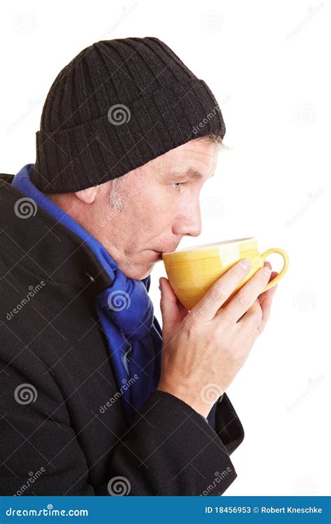 Man Sipping On Cup Of Coffee Stock Image Image Of Dishes Senior