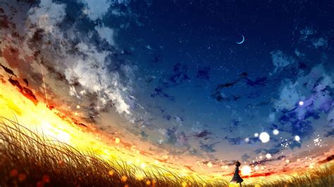 346631 Sunset Sky Anime Scenery 4k Rare Gallery Hd Wallpapers