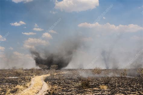 Bushfire And Dust Devils Botswana Stock Image C0405605 Science Photo Library