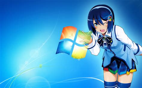 Wallpaper Illustration Anime Girls Blue Hair Cartoon Madobe