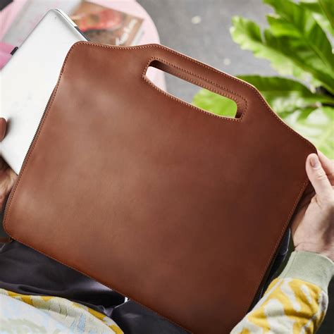 Leather Laptop Case Bag By Vida Vida
