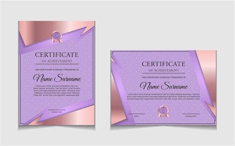 Premium Vector Purple Wave Certificate Design