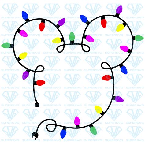 Mickey Head Christmas Lights Svg Files For Silhouette Files For Cricut