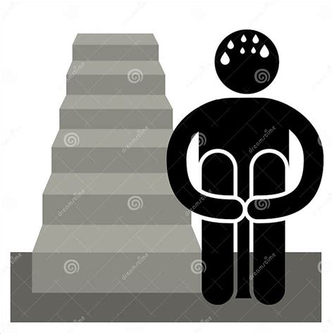 Climacophobia Phobia Fear Of Climbing Especially Using Stairs Stock