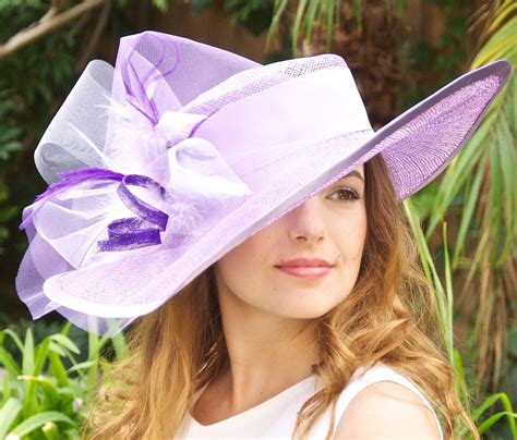 Lavender Lilac Wide Brim Kentucky Derby Hat One Of A Kind 13000