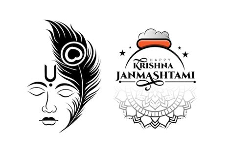 Premium Vector Happy Krishna Janmashtami Greetings With Lord Krishna