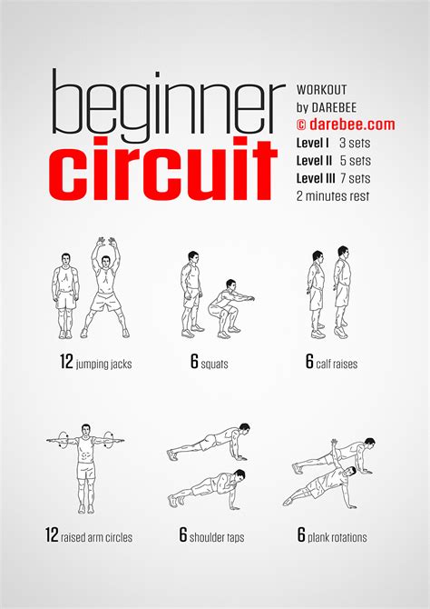 Perform it 3xs per week. Beginner Circuit Workout