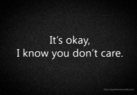 Its Okay I Know You Dont Care You Dont Care Quotes Caring