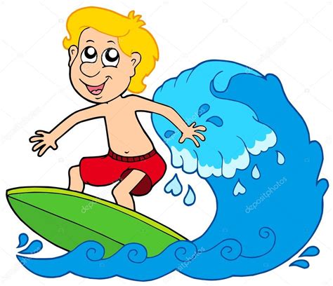 Cartoon Surfer Boy — Stock Vector © Clairev 2148192