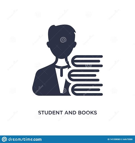 Student And Books Icon On White Background. Simple Element Illustration ...