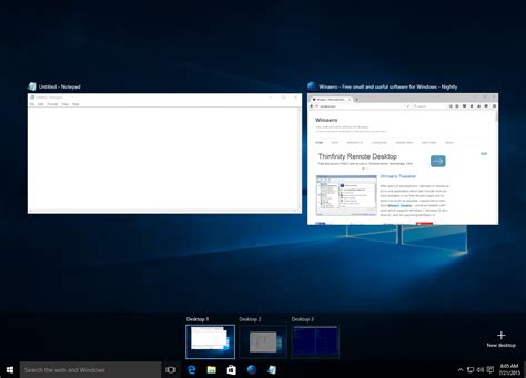 Hotkeys To Manage Virtual Desktops In Windows 10 Task View