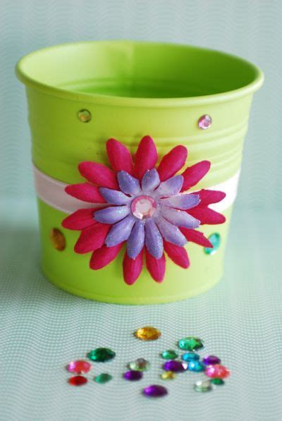Embellished Flower Pot Craft Tutorial Flower Pot Crafts Flower Pots