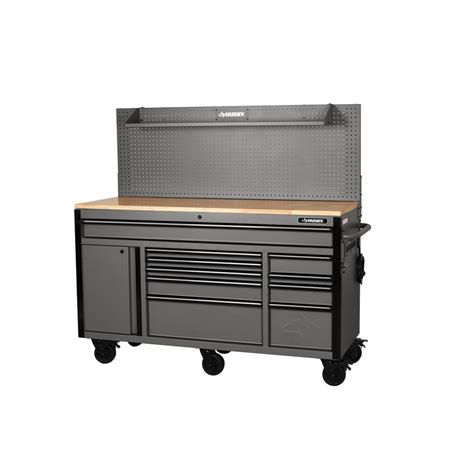 Husky Heavy Duty 61 Inch W X 23 Inch D 10 Drawer 1 Door Mobile