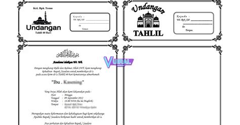 Download Contoh Undangan Tahlil Kosongan Siap Edit Word Vuiral