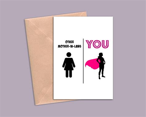 Mother In Law Greeting Card Funny Mother In Law Birthday Etsy