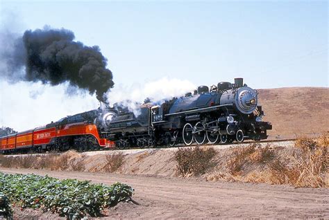 Southern Pacific 4 6 2 No 2472 And 4 8 4 No 4449 Northbound Near