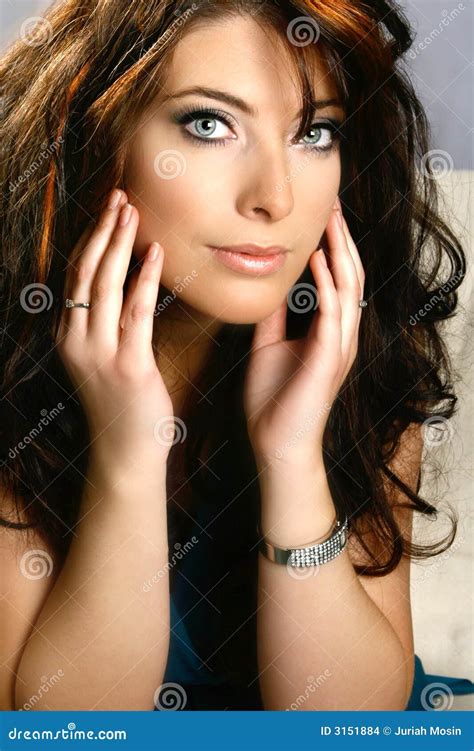 Woman With Lovely Blue Eyes Stock Photo Image Of Jewelry Italian
