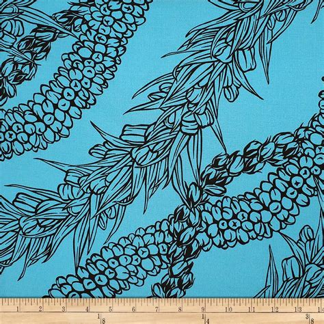 Trans Pacific Textiles Rayon Challis Lei Aloha Blue From Fabricdotcom