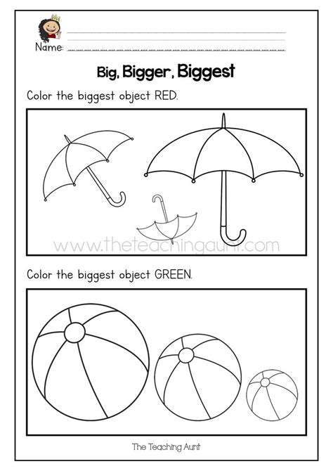 Big Bigger Biggest Worksheets For Kindergarten Kamberlawgroup