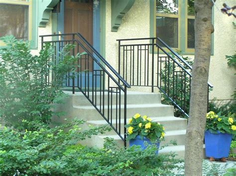 Railing design for house front iron. O'Brien Ornamental Iron - Gallery of Exterior Step Rails | home thoughts | Pinterest | Galleries ...