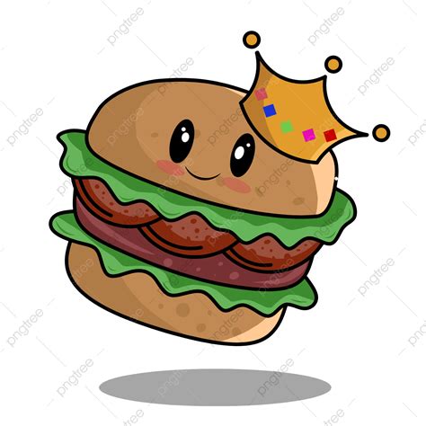 Cute Burger King Cute Burger Cartoon Png Transparent Image And