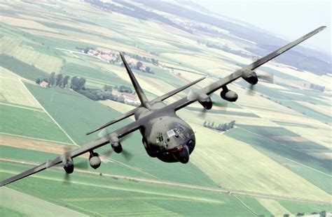 An Air To Air Front View Of An Mc 130e Hercules Combat Talon Aircraft