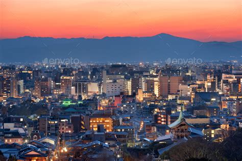 Kyoto Japan Downtown City Skyline At Dusk Stock Photo By Seanpavone