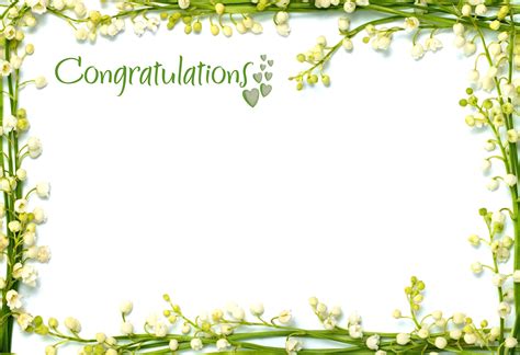 Congratulations Picture Frames With Green Floral Border Hd Wallpapers