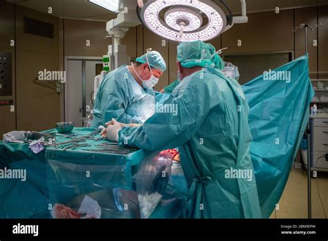 A Surgical Team Performs A Surgical Abdominal Operation Stock Photo Alamy