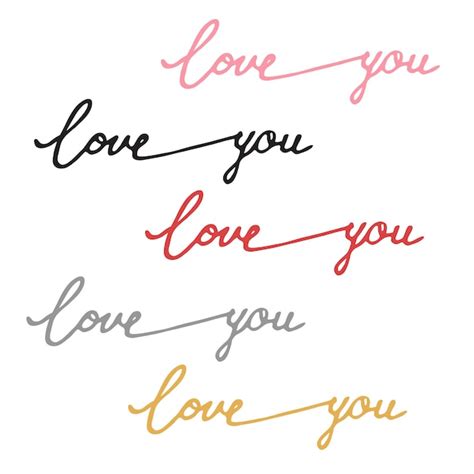 Premium Vector Inscription Calligraphy Love You Lettering For