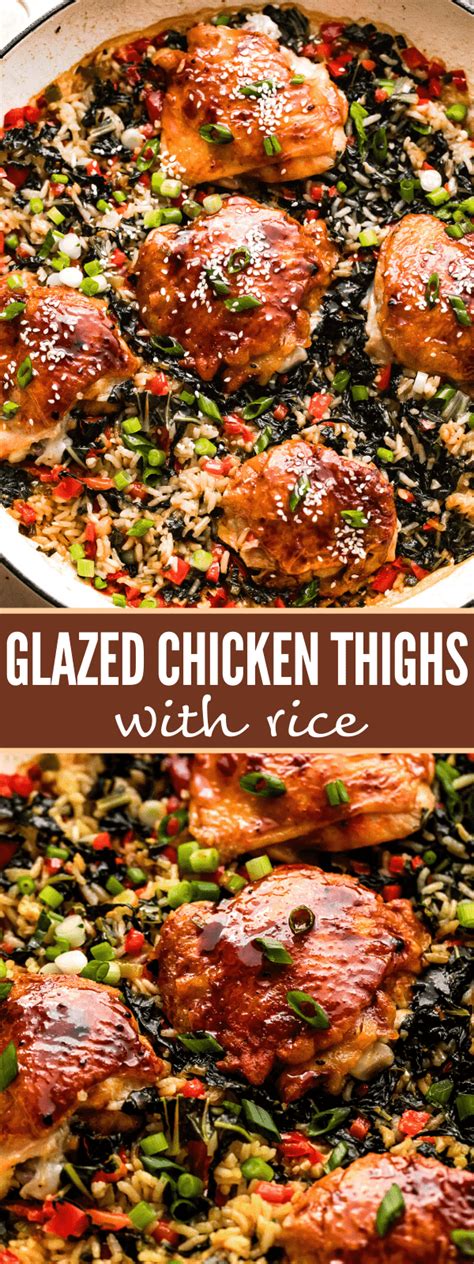 asian glazed chicken thighs with rice diethood