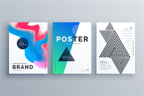 Minimal Poster Design Set With Three Different Style Download Free