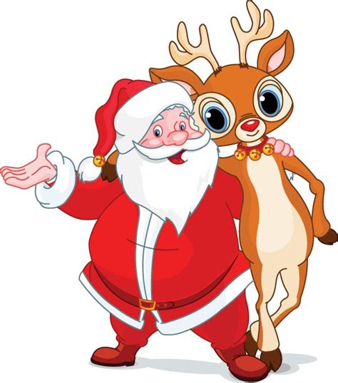 Santa And Rudolph Santa And His Reindeer Santa And Reindeer