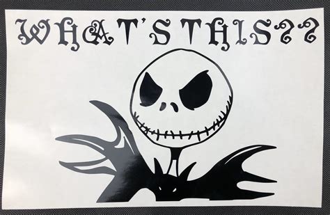 Jack Skellington Whats This Black Vinyl Decal New T With Images