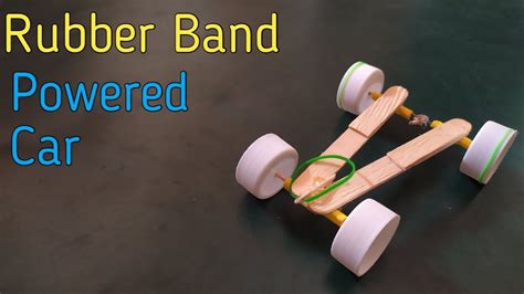 How To Make A Mini Rubber Band Car Homemade Toy Tutorial Youtube
