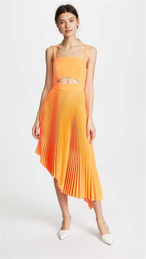 Milly Synthetic Eliza Dress In Orange Lyst