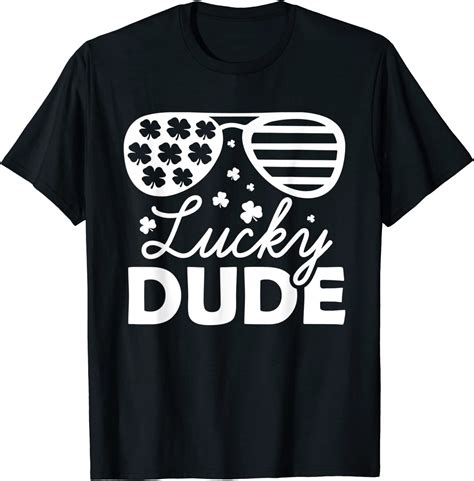 Funny St Patricks Day One Lucky Dude T Shirt Clothing