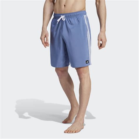 Adidas 3 Stripes Clx Swim Shorts Blue Adidas Uk