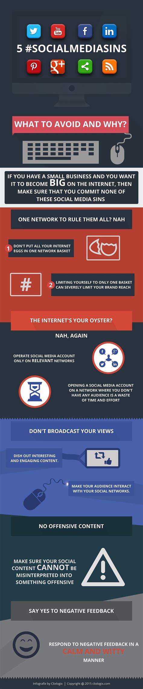 social media sins what to avoid infographic visualistan