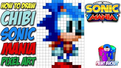 How To Draw Sonic The Hedgehog Chibi Sonic Mania Pixel Art Drawing