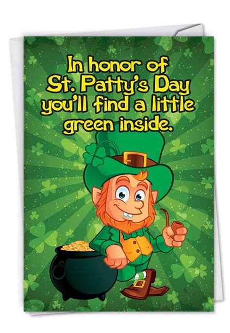 A Little Green Funny St Patricks Day Paper Greeting Card